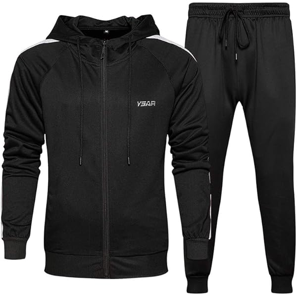 watersouprty Men's Casual Tracksuit Long Sleeve Hooded Running